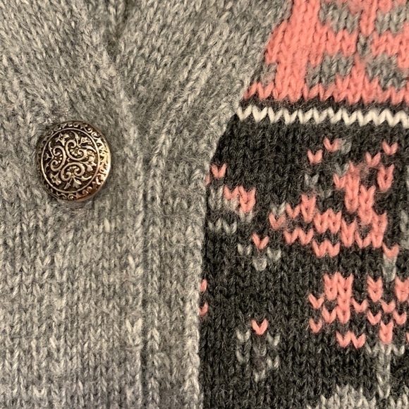 Vintage fair isle heart button front sweater vest see measurements - Picture 5 of 8